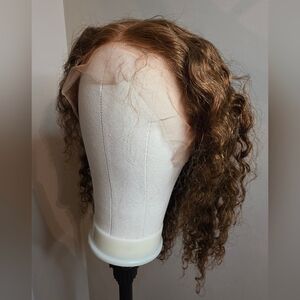 Deep Wave Honey Brown Lace Front Human Hair Wig